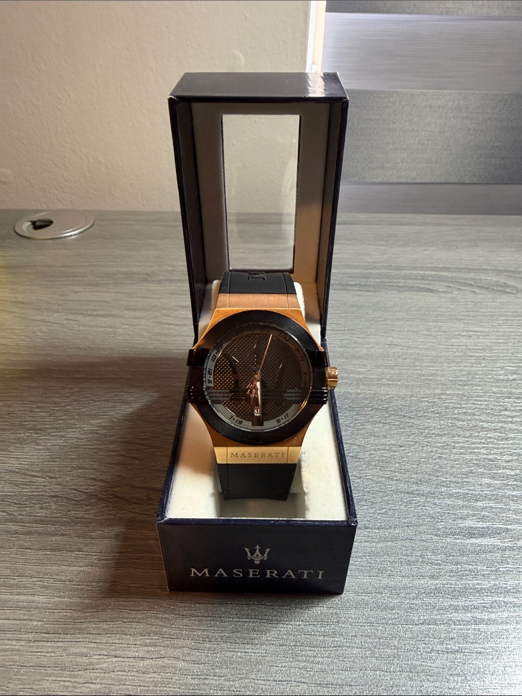 Mens Black And Rose Gold Sport Watch